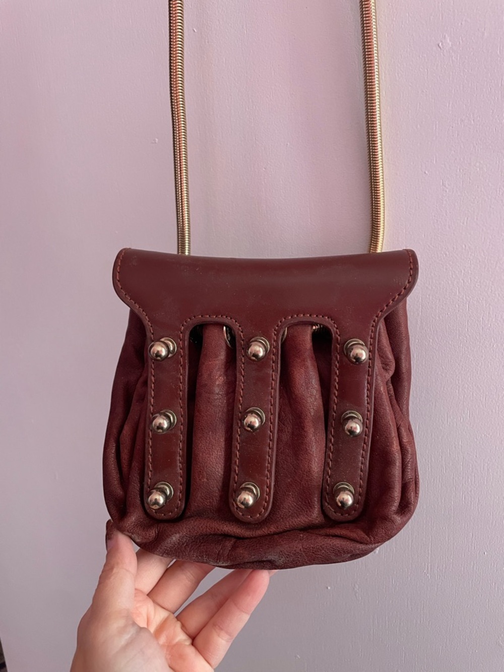 VINTAGE Alexander Wang Burgundy Maroon Studded Purse Bag